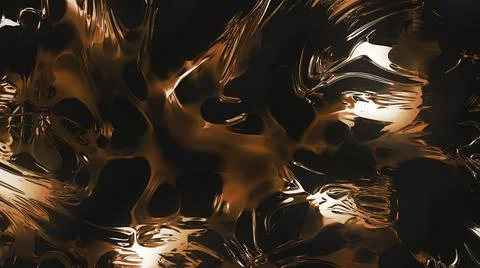 Orange background. Motion. Bright neon blots in 3d format that expand and Stock Illustration