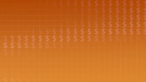 Orange Background with moving Dollar-Symbols, loop-able Stock Footage 77326971
