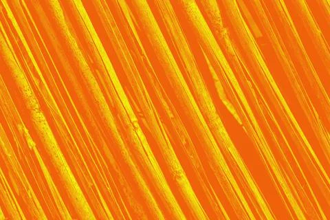 Orange background or texture with bamboo Stock Photos