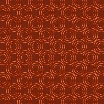 An orange background with seamless circles and dots Stock Illustration