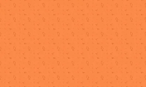 Orange background with small line art dog pattern Stock Illustration