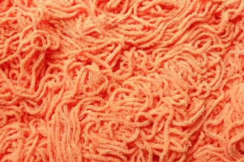 Orange background with texture of yarn for knitting Foto stock