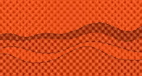 Orange background with wavy lines and halftone dots pattern design element .. Stock Illustration