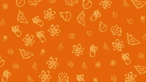 Orange background with whimsical school items Stock Footage 335710730