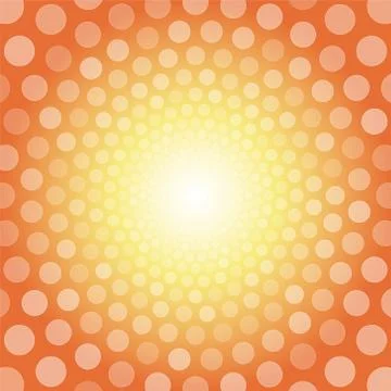 Orange background with white polka dots Stock Illustration