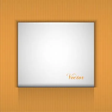 Orange background with  white sheet of paper.Vector Stock Illustration