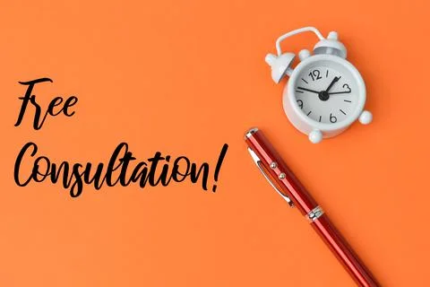 Orange background written with text FREE CONSULTATION. Stock Photos