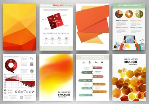Orange backgrounds and abstract concept infographics Stock Illustration