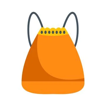 Orange backpack bag for school and travel activities Stock Illustration