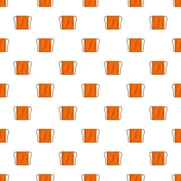 Orange backpack pattern repeating on white background Stock Illustration