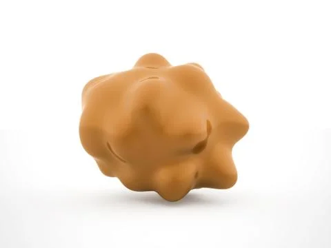 Orange bacteria cell rendered isolated on white background Illustration