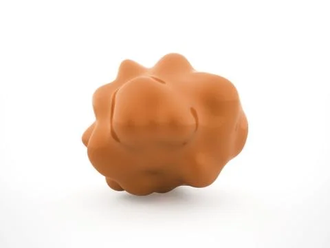 Orange bacteria cell rendered isolated on white background Illustration