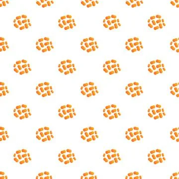 Orange bacterial clusters forming seamless repetitive pattern on white Stock Illustration