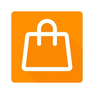 Orange baggage icon. Shopping. Vector. Stock Illustration