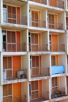 Orange balconies Stock Photos