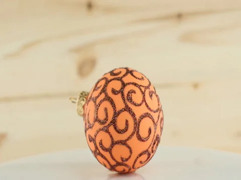 Orange ball on wooden background Stock Footage 70347418