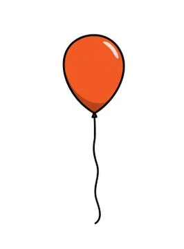 Orange Balloon Drawing Icon Stock Illustration