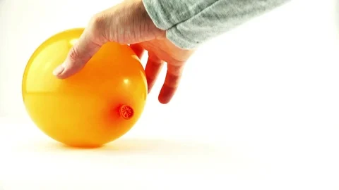 Orange Balloon Explosive on white background Stock Footage 72427706