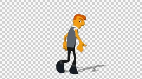 Orange Banker 'Spin Around' Connectable Character Animation Stock Footage 52129103