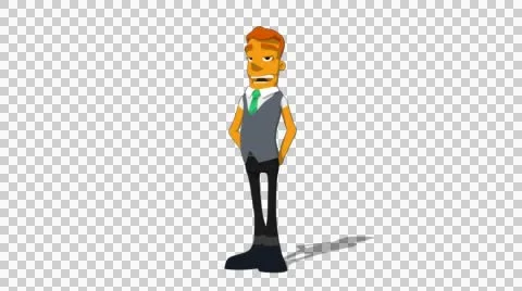 Orange Banker 'Talking with Gestures' Connectable Character Animation Stock Footage 52129203