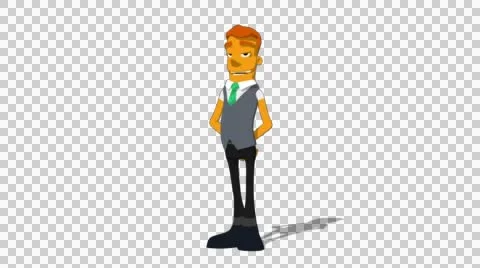 Orange Banker 'Talking without Gestures' Connectable Character Animation Stock Footage 52129210