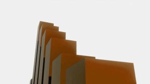 A Orange bar graph with growing arrow animation from low angle Stock Footage 155221722