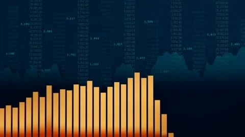 Orange bar graph moving up Stock Footage 296376461
