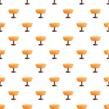 Orange bar stool seamless pattern on white background Illustrazione stock