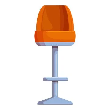 Orange bar stool standing on one leg Stock Illustration
