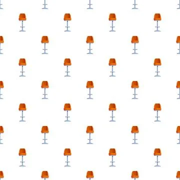 Orange barstool chairs creating repeat pattern background Stock Illustration