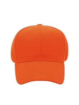 Orange baseball cap front view Stock Photos