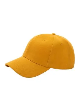 Orange baseball cap side view Stock Photos