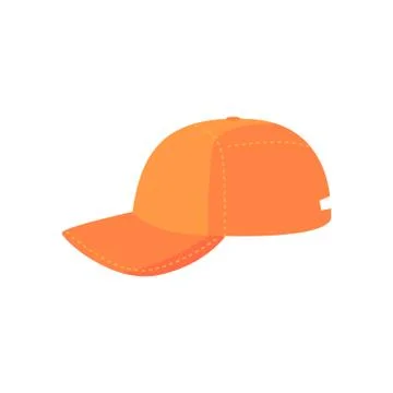 Orange baseball cap, sport equipment cartoon vector Illustration Stock Illustration