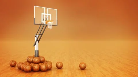 Orange basket ball. 3d rendering Stock Illustration