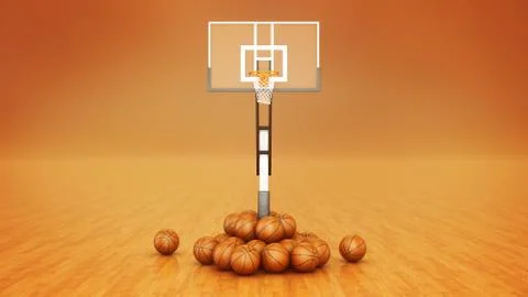 Orange basket ball. 3d rendering Stock Illustration