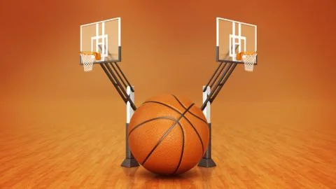 Orange basket ball. 3d rendering Stock Illustration
