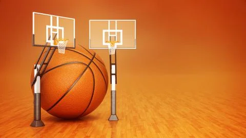 Orange basket ball. 3d rendering Stock Illustration