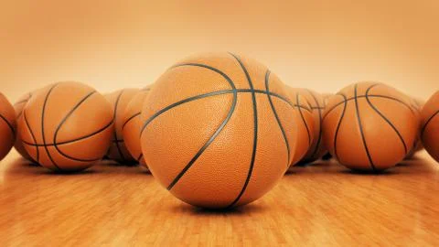 Orange basket ball. 3d rendering Stock Illustration
