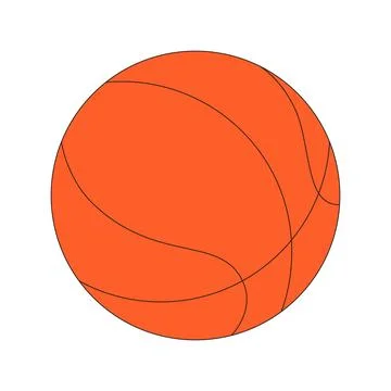 Orange basketball 2D cartoon object Stock Illustration