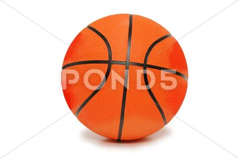 Orange basketball isolated on the white background Stock Photos
