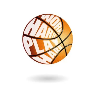 Orange basketball text Stock Illustration