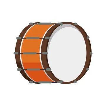 Orange bass drum vector illustration Stock Illustration