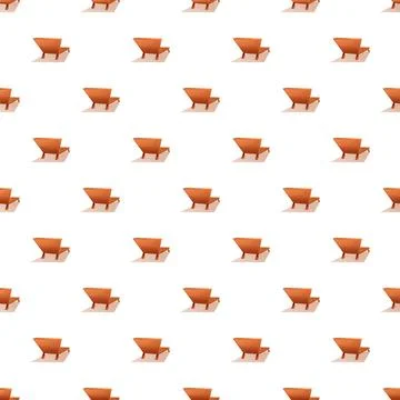 Orange beach chair seamless pattern for vacation themes Illustrazione stock