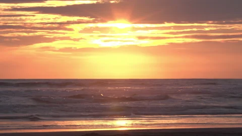 Orange beach sunset Stock Footage 165245305