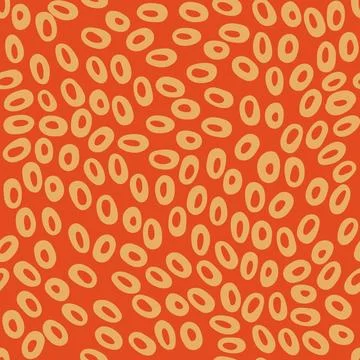 Orange Beans on Orange Background Seamless Pattern Stock Illustration