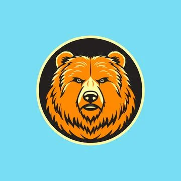 Orange bear head vector illustration Stock Illustration