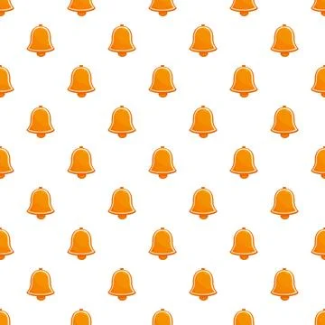 Orange bell notification icon seamless pattern background Stock Illustration