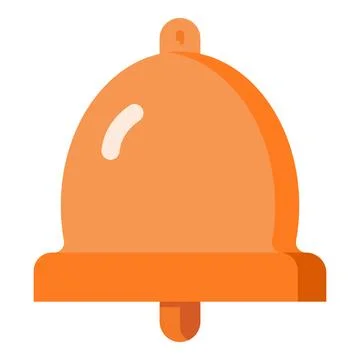 Orange bell notification icon symbolizing alert, reminder, new message Stock Illustration
