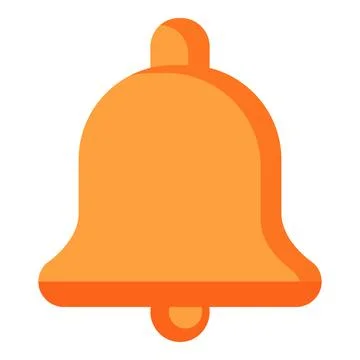 Orange bell notification icon symbolizing alert, reminder, important message Stock Illustration