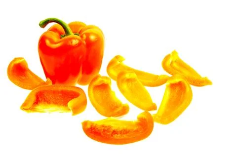 Orange bell pepper Stock Photos